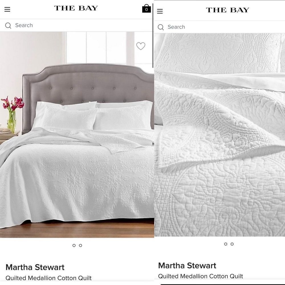 Martha Stewart Quilted Medallion Cotton Quilt NEW